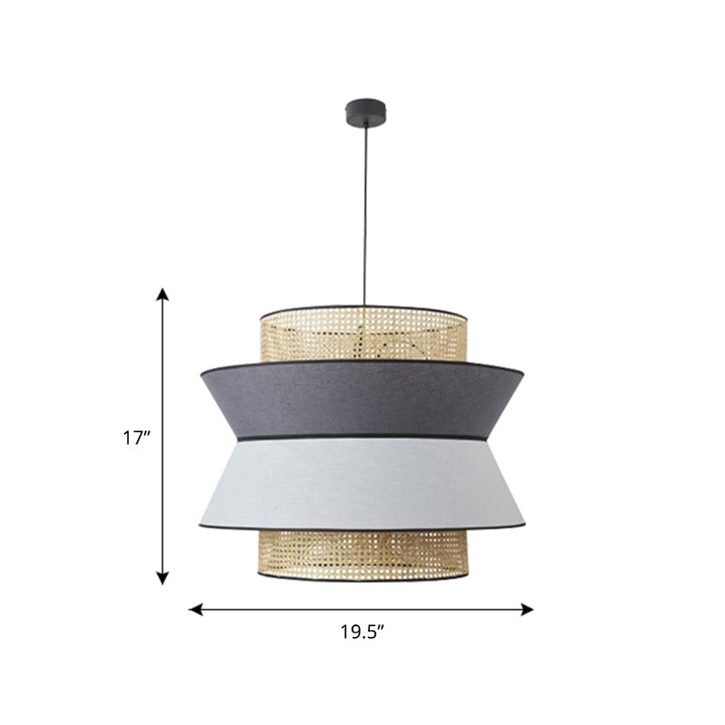 Nordic Hollowed-out Suspension Lamp Bamboo 1-Light Dining Room Hanging Light Fixture Clearhalo 'Ceiling Lights' 'Pendant Lights' 'Pendants' Lighting' options 2389602