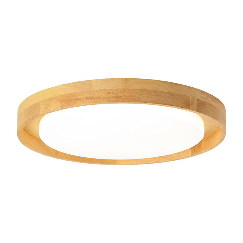 Ultrathin Round Bedroom Flushmount Light Wooden Nordic LED Ceiling Mount Light Fixture Clearhalo 'Ceiling Lights' 'Close To Ceiling Lights' 'Close to ceiling' 'Flush mount' Lighting' 2389802