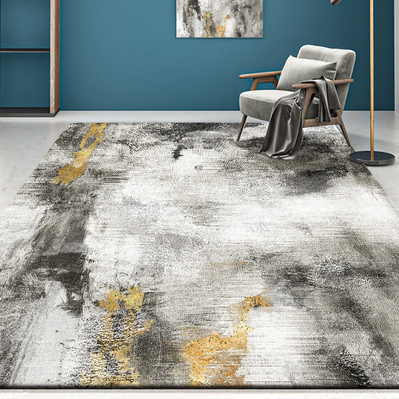 Multi Colored Cyberpunk Rug Polypropylene Abstract Printed Area Carpet Pet Friendly Easy Care Indoor Rug for Parlor Light Gray-Yellow Clearhalo 'Area Rug' 'Rug' 2392194