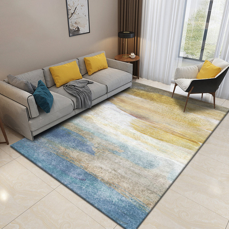 Nordic Abstract Printed Rug Multi-Color Polyster Area Carpet Non-Slip Backing Stain-Resistant Indoor Rug for Parlor Yellow-Blue Clearhalo 'Area Rug' 'Rug' 2392211