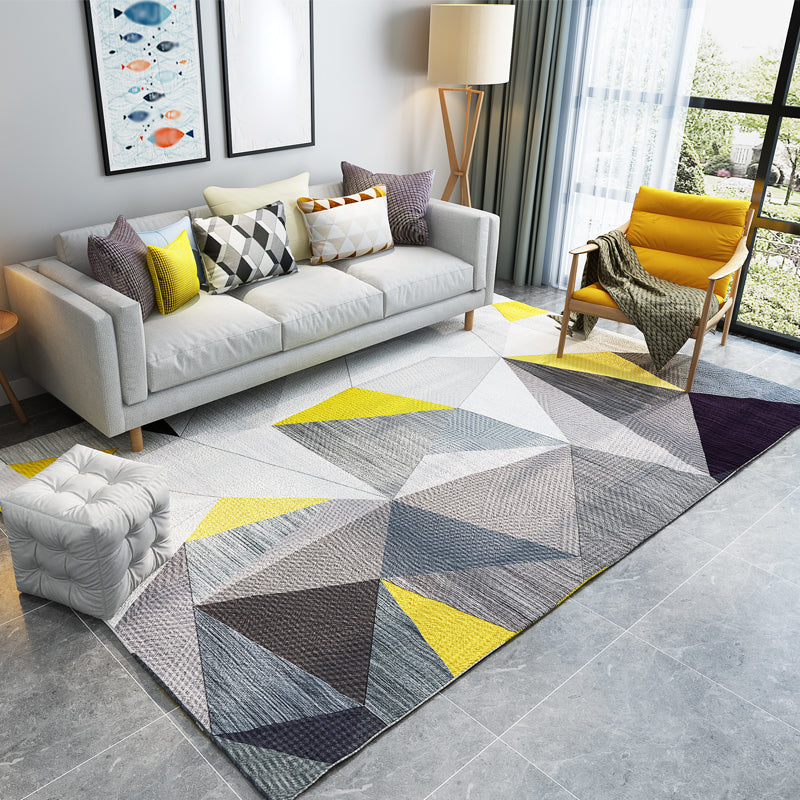 Novelty Living Room Rug Multi Colored Geometric Print Area Carpet Polyster Non-Slip Backing Easy Care Indoor Rug Clearhalo 'Area Rug' 'Rug' 2392338