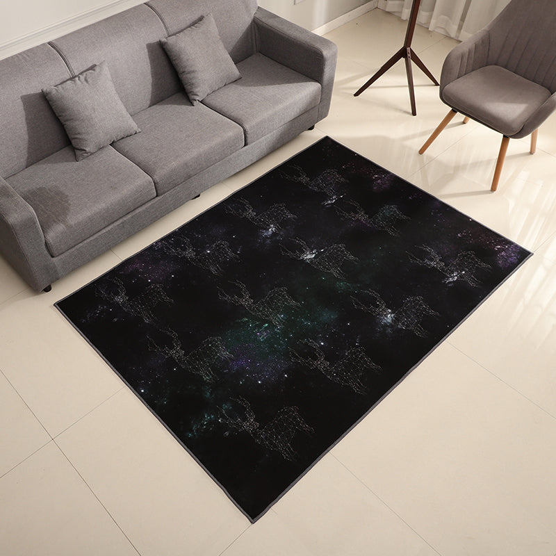 Novelty Living Room Rug Multi Colored Geometric Print Area Carpet Polyster Non-Slip Backing Easy Care Indoor Rug Black Clearhalo 'Area Rug' 'Rug' 2392341