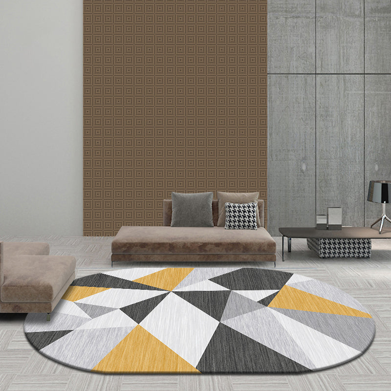 Designer Geo Printed Rug Multi Colored Synthetics Area Carpet Non-Slip Backing Pet Friendly Indoor Rug for Decor Yellow Clearhalo 'Area Rug' 'Rug' 2392419