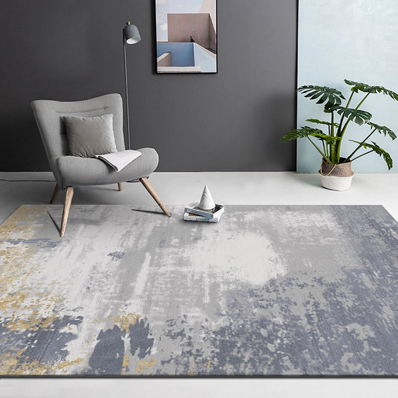 Nordic Decoration Rug Multi Color Abstract Printed Indoor Rug Polyster Non-Slip Backing Easy Care Carpet Dark Gray-White Clearhalo 'Area Rug' 'Rug' 2392529