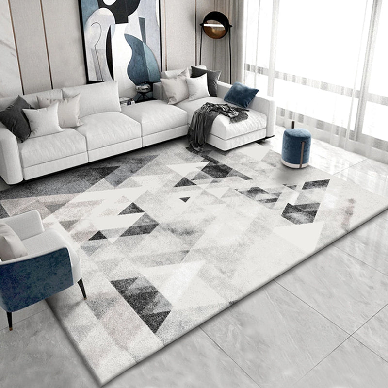 Casual Living Room Rug Multicolored Abstract Print Indoor Rug Polyster Non-Slip Backing Pet Friendly Area Carpet Gray-White Clearhalo 'Area Rug' 'Rug' 2392550