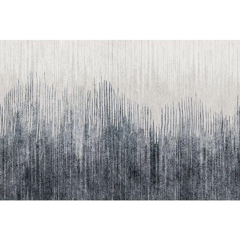 Minimalist Bedroom Rug Dark Gray-White Abstract Printed Indoor Rug Polyster Anti-Slip Backing Easy Care Carpet Dark Gray-White Clearhalo 'Area Rug' 'Rug' 2392591