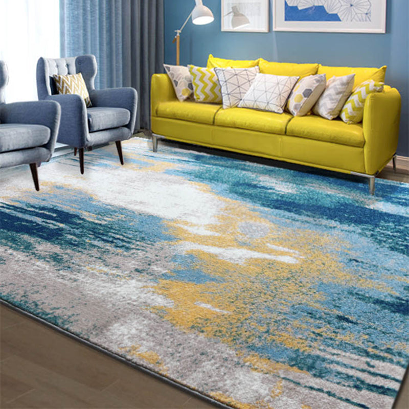 Scandinavian Living Room Rug Multi Colored Abstract Pattern Carpet Polyster Non-Slip Backing Pet Friendly Indoor Rug Clearhalo 'Area Rug' 'Rug' 2392592