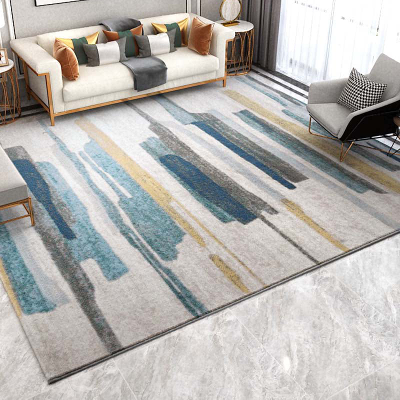 Scandinavian Living Room Rug Multi Colored Abstract Pattern Carpet Polyster Non-Slip Backing Pet Friendly Indoor Rug Clearhalo 'Area Rug' 'Rug' 2392595