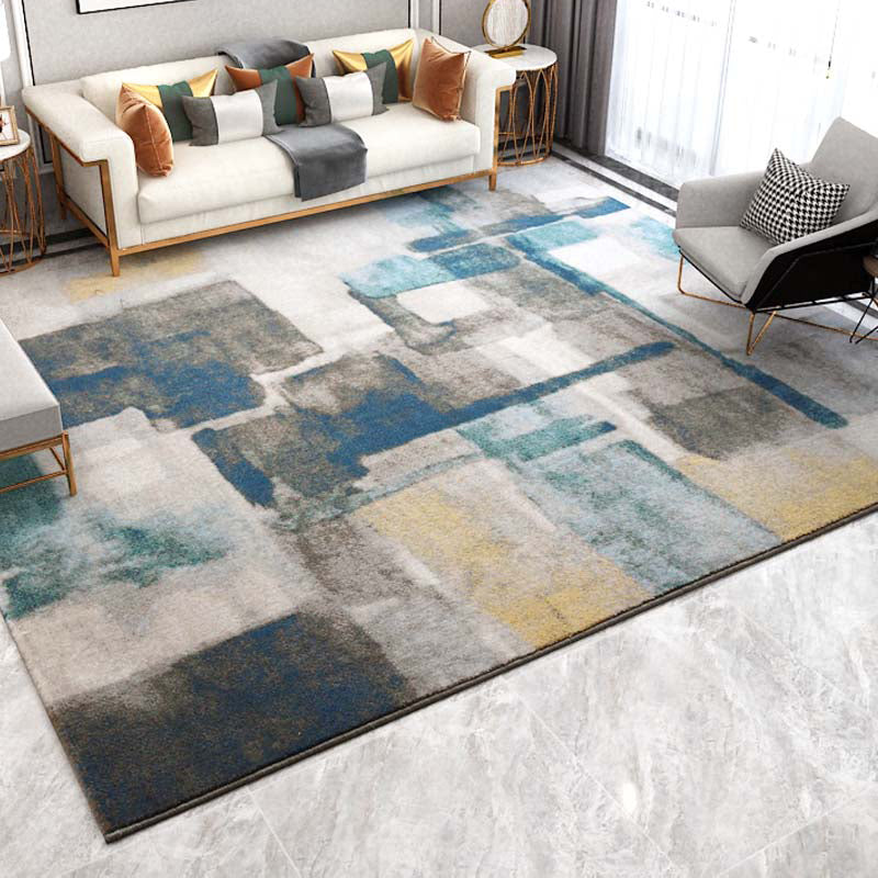 Scandinavian Living Room Rug Multi Colored Abstract Pattern Carpet Polyster Non-Slip Backing Pet Friendly Indoor Rug Clearhalo 'Area Rug' 'Rug' 2392597