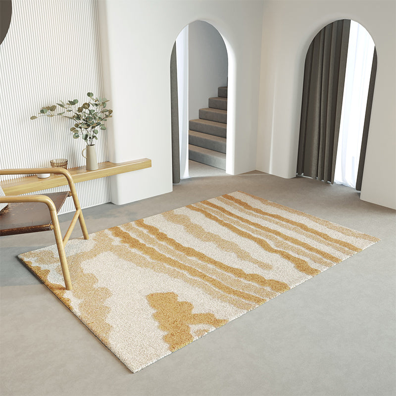 Yellow Modern Rug Lamb Wool Hand Printed Area Rug Anti-Slip Backing Stain-Resistant Easy Care Indoor Rug for Decoration Clearhalo 'Area Rug' 'Rug' 2392755