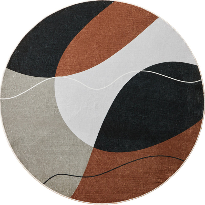 Nordic Decoration Rug Multi Colored Hand Printed Area Carpet Polypropylene Anti-Slip Backing Pet Friendly Rug Brown Clearhalo 'Area Rug' 'Rug' 2392759