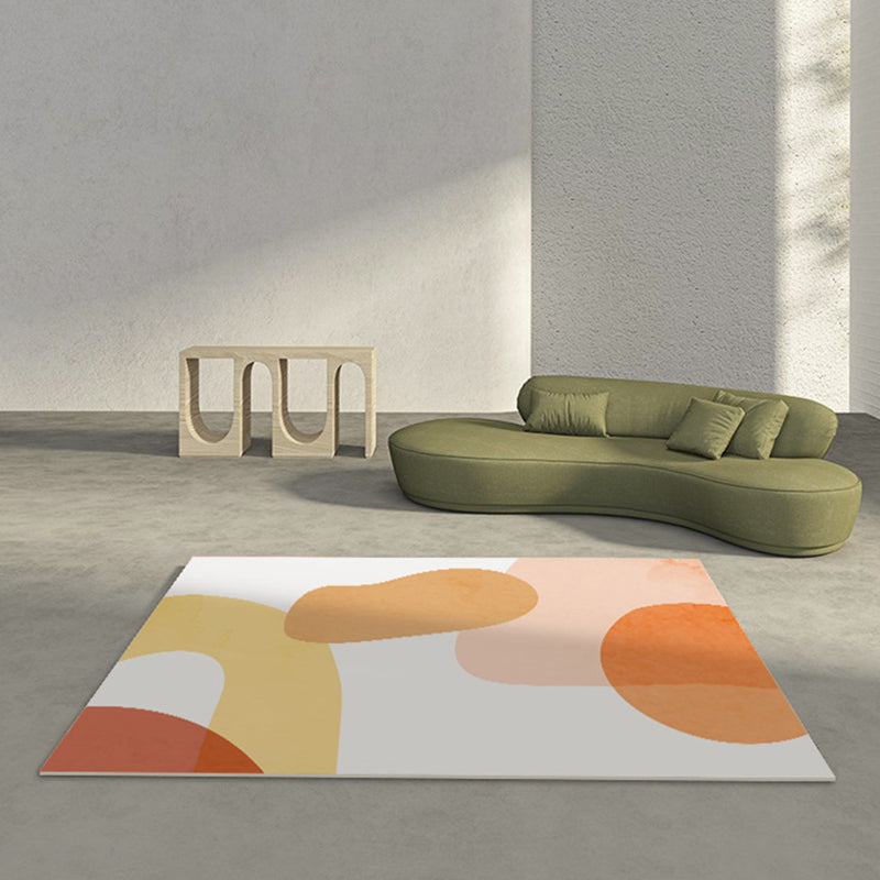 Relaxing Color Block Rug Multicolored PVC Indoor Rug Anti-Slip Backing Stain-Resistant Area Carpet for Room Pink-Orange Clearhalo 'Area Rug' 'Rug' 2393012