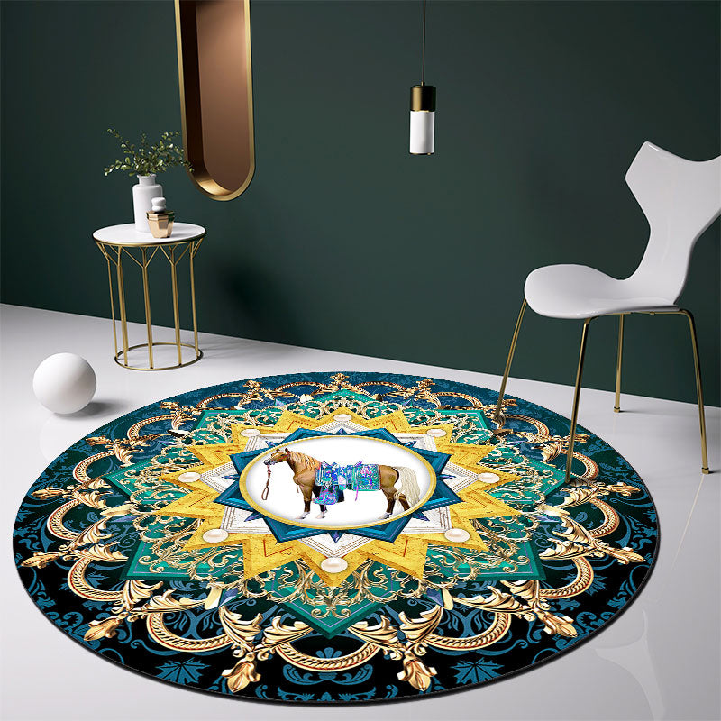 Oriental Flower Printed Rug Multicolor Polypropylene Area Carpet Non-Slip Backing Stain-Resistant Indoor Rug for Decoration Clearhalo 'Area Rug' 'Rug' 2393067