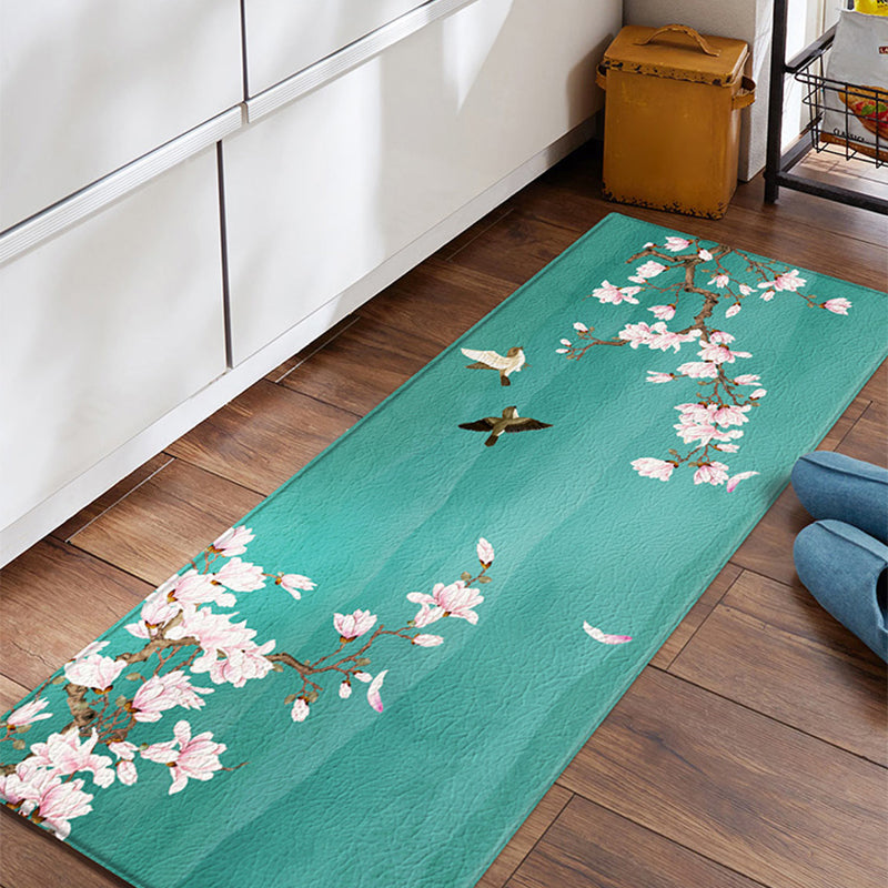 Relaxing Floral Printed Rug Multicolor PVC Indoor Rug Anti-Slip Backing Pet Friendly Area Carpet for Home Clearhalo 'Area Rug' 'Rug' 2393077