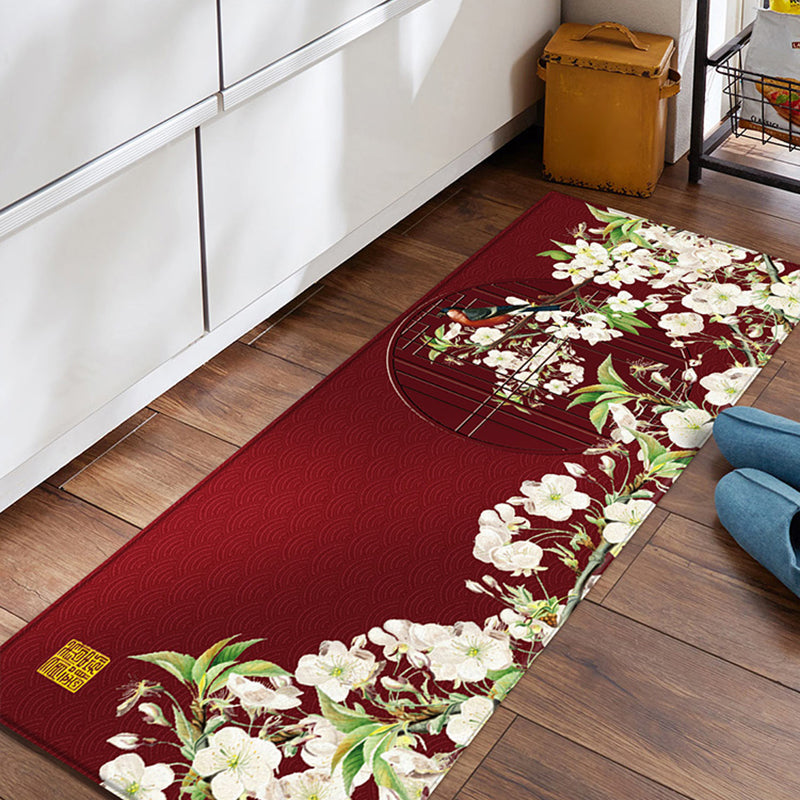 Relaxing Floral Printed Rug Multicolor PVC Indoor Rug Anti-Slip Backing Pet Friendly Area Carpet for Home Clearhalo 'Area Rug' 'Rug' 2393080