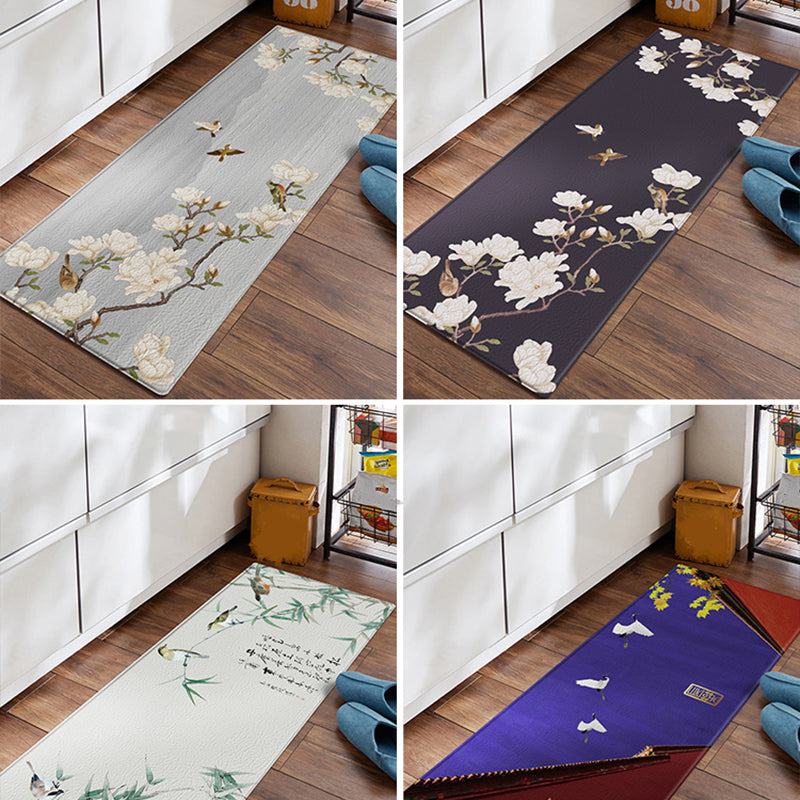 Relaxing Floral Printed Rug Multicolor PVC Indoor Rug Anti-Slip Backing Pet Friendly Area Carpet for Home Clearhalo 'Area Rug' 'Rug' 2393082