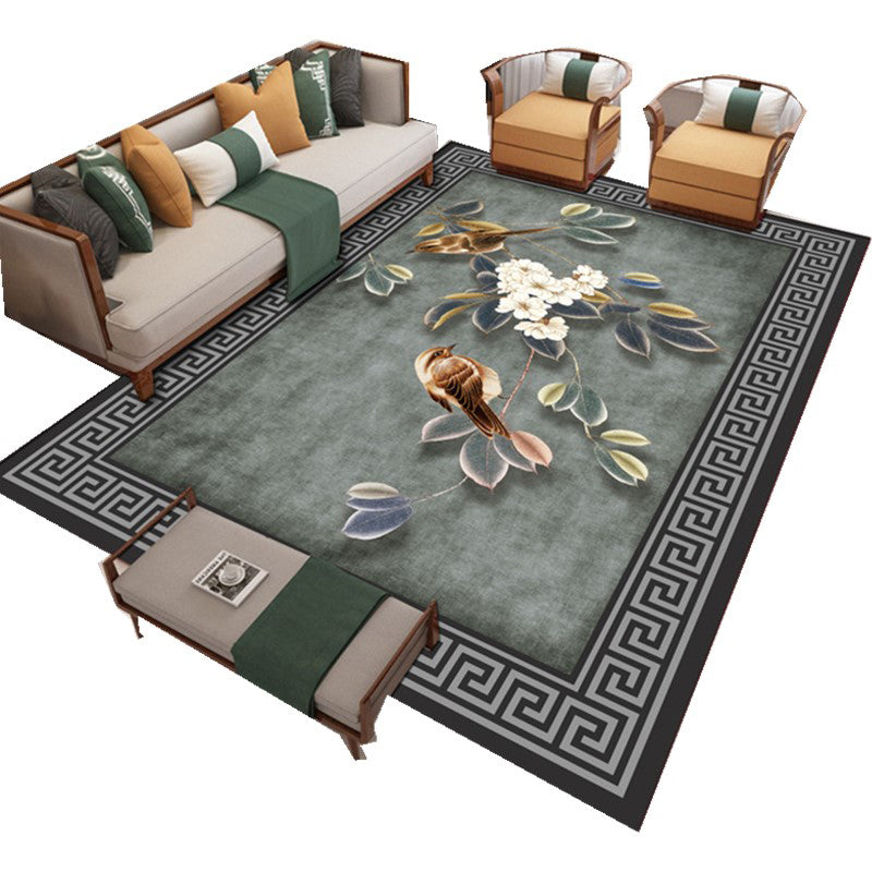 Contemporary Living Room Rug Multi-Color Flower Printed Indoor Rug Polypropylene Pet Friendly Washable Carpet Clearhalo 'Area Rug' 'Rug' 2393095