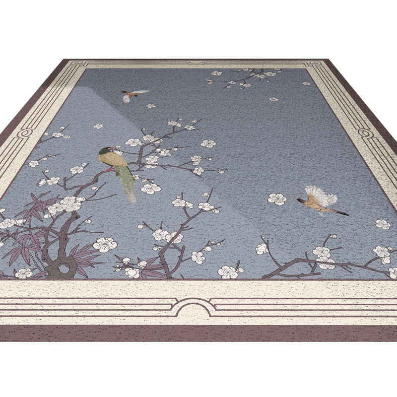 Chinese Flower Print Rug Multi Colored PVC Door Mat Anti-Slip Backing Stain-Resistant Door Mat for Room Clearhalo 'Area Rug' 'Rug' 2393111