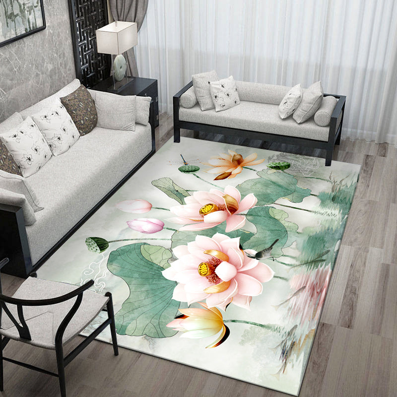 Formal Living Room Rug Multi-Color Floral Printed Carpet Polyster Anti-Slip Backing Machine Washable Rug Clearhalo 'Area Rug' 'Rug' 2393141