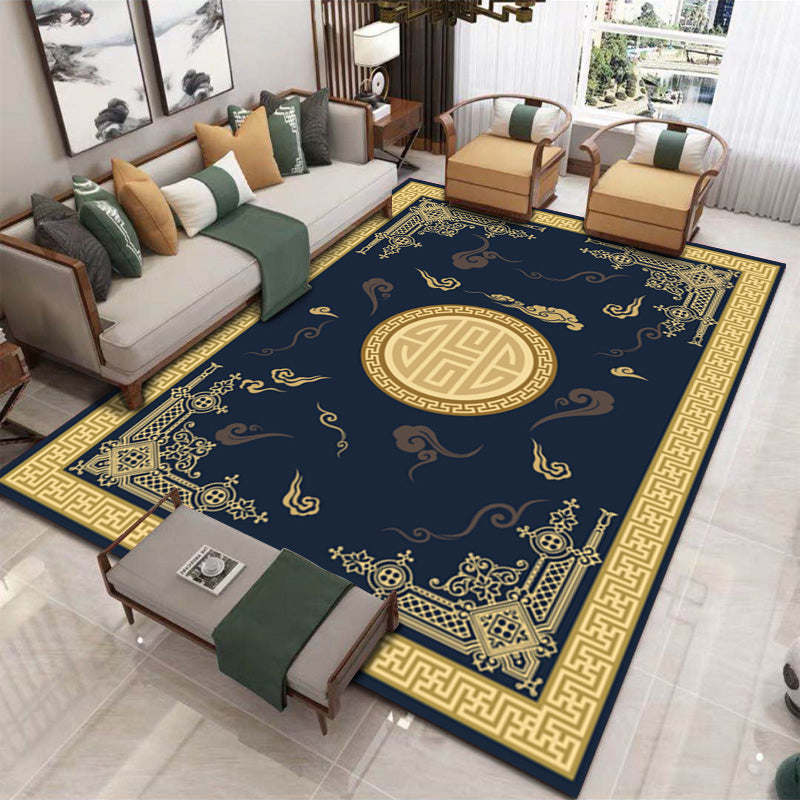 Formal Living Room Rug Multi-Color Patterned Indoor Rug Polyster Anti-Slip Backing Washable Area Carpet Yellow Clearhalo 'Area Rug' 'Rug' 2393158