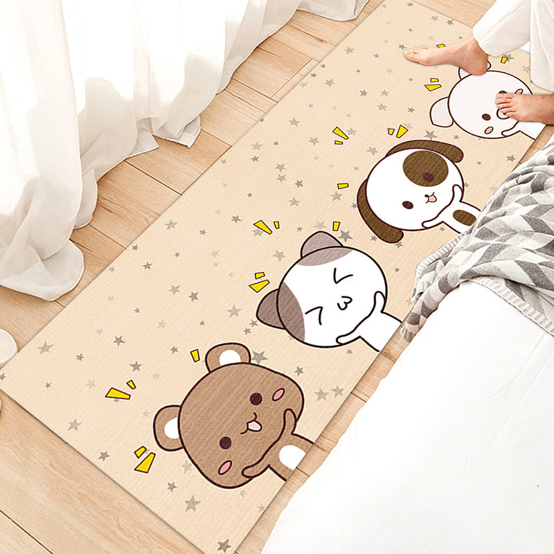 Lovely Bedroom Rug Multicolored Cartoon Print Area Carpet Synthetics Non-Slip Backing Easy Care Indoor Rug Beige Clearhalo 'Area Rug' 'Rug' 2393185