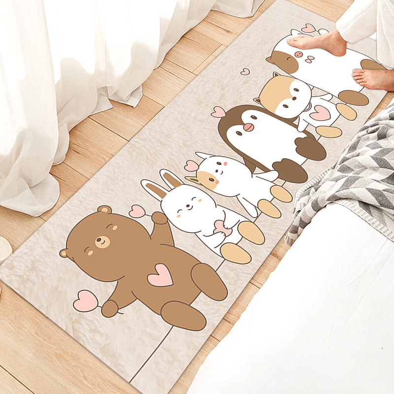 Lovely Bedroom Rug Multicolored Cartoon Print Area Carpet Synthetics Non-Slip Backing Easy Care Indoor Rug Brown Clearhalo 'Area Rug' 'Rug' 2393189