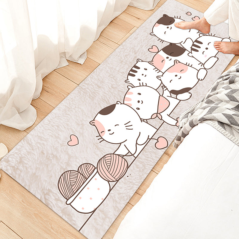 Lovely Bedroom Rug Multicolored Cartoon Print Area Carpet Synthetics Non-Slip Backing Easy Care Indoor Rug Grey Clearhalo 'Area Rug' 'Rug' 2393191