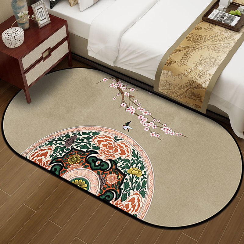 Oriental Bedroom Rug Multi-Color Floral Printed Area Carpet Polyster Non-Slip Backing Easy Care Indoor Rug Clearhalo 'Area Rug' 'Rug' 2393328