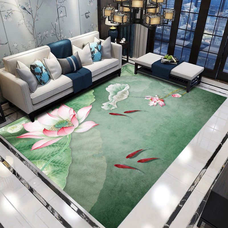 Relaxing Living Room Rug Multi-Color Flower Pattern Area Rug Synthetics Non-Slip Pet Friendly Easy Care Carpet Clearhalo 'Area Rug' 'Rug' 2393355