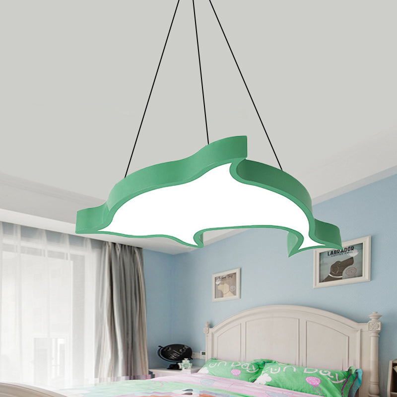 Cartoon Dolphin Pendant Light Acrylic Candy Colored LED Ceiling Pendant for Hallway Clearhalo 'Ceiling Lights' 'Pendant Lights' 'Pendants' Lighting' 239901