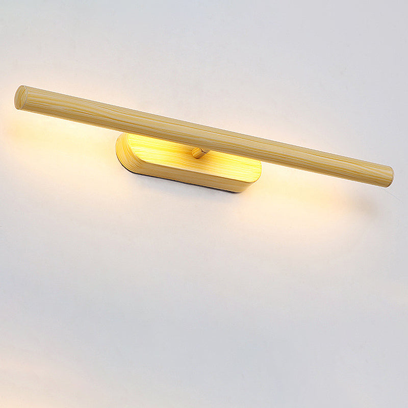 Tube Wood Vanity Wall Lamp Modernist 19