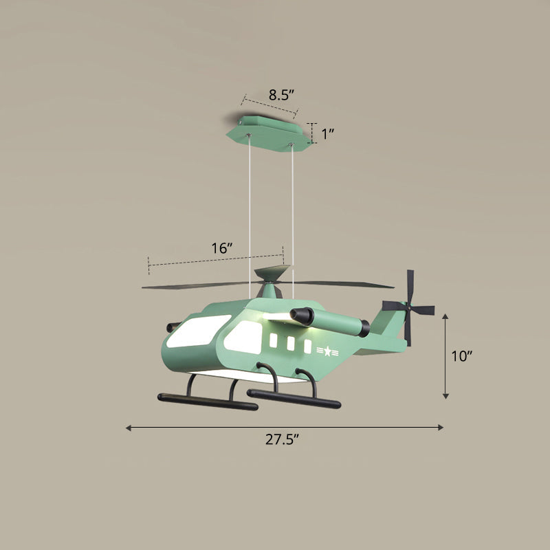 Metal Helicopter Chandelier Lamp Kids Style LED Hanging Ceiling Light for Boys Bedroom Clearhalo 'Ceiling Lights' 'Chandeliers' Lighting' options 2404957