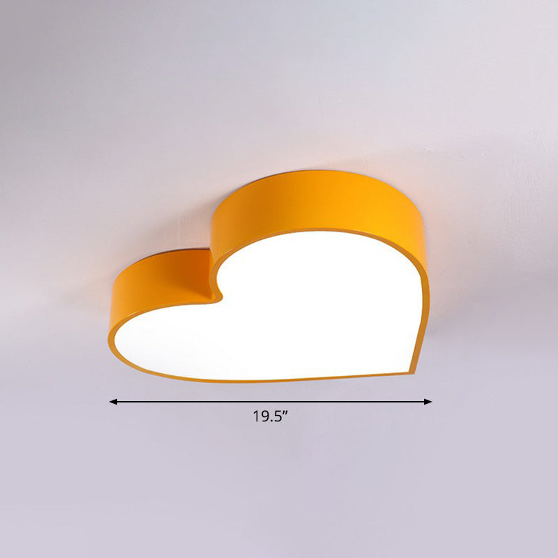 Loving Heart Flush Ceiling Light Romantic Cartoon Acrylic Bedroom LED Flush Mount Clearhalo 'Ceiling Lights' 'Close To Ceiling Lights' 'Close to ceiling' 'Flush mount' Lighting' 2405048