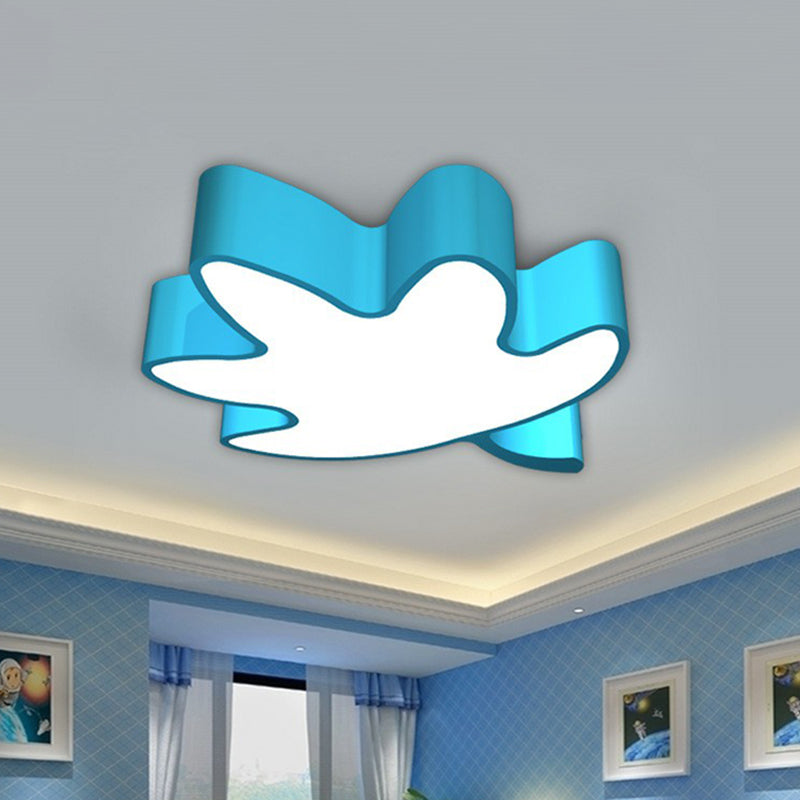 Maple Leaf Shaped Kindergarten Ceiling Lamp Acrylic Cartoon Flush Mount LED Light Blue Clearhalo 'Ceiling Lights' 'Close To Ceiling Lights' 'Close to ceiling' 'Flush mount' Lighting' 2405129