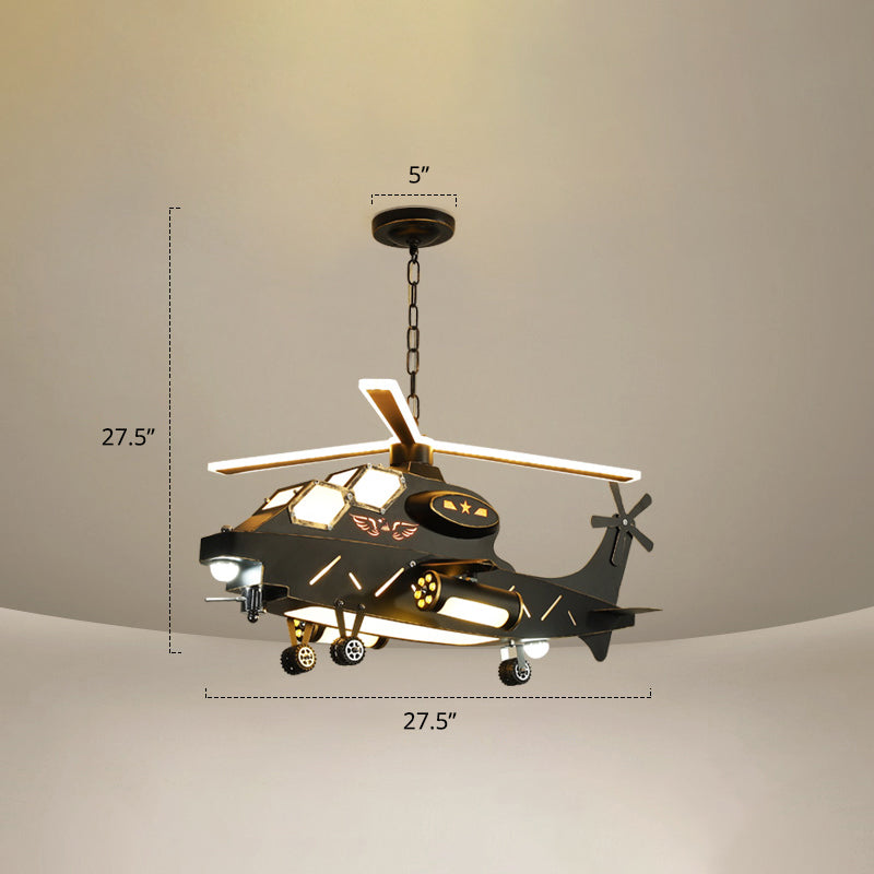 Biplane Acrylic Suspension Light Creative LED Chandelier Pendant Light for Boys Room Army Green Clearhalo 'Ceiling Lights' 'Chandeliers' Lighting' 2405151