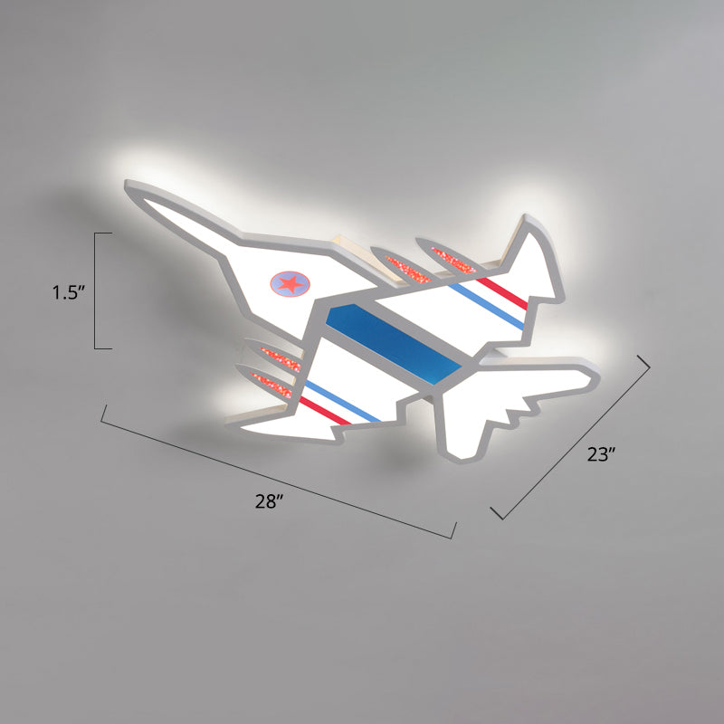 Airplane Flush Mount LED Light Childrens Acrylic Bedroom Ultrathin Ceiling Flush Light White 28