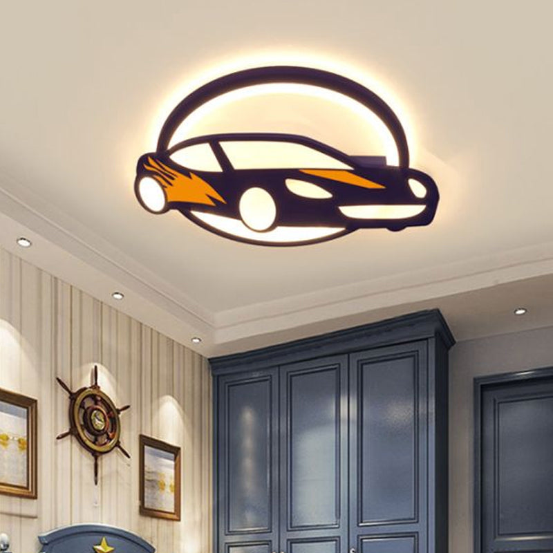 Sport Car Ceiling Light Creative Cartoon Acrylic Boys Bedroom Flush Mount Lighting in Blue Clearhalo 'Ceiling Lights' 'Close To Ceiling Lights' 'Close to ceiling' 'Flush mount' Lighting' 2405339