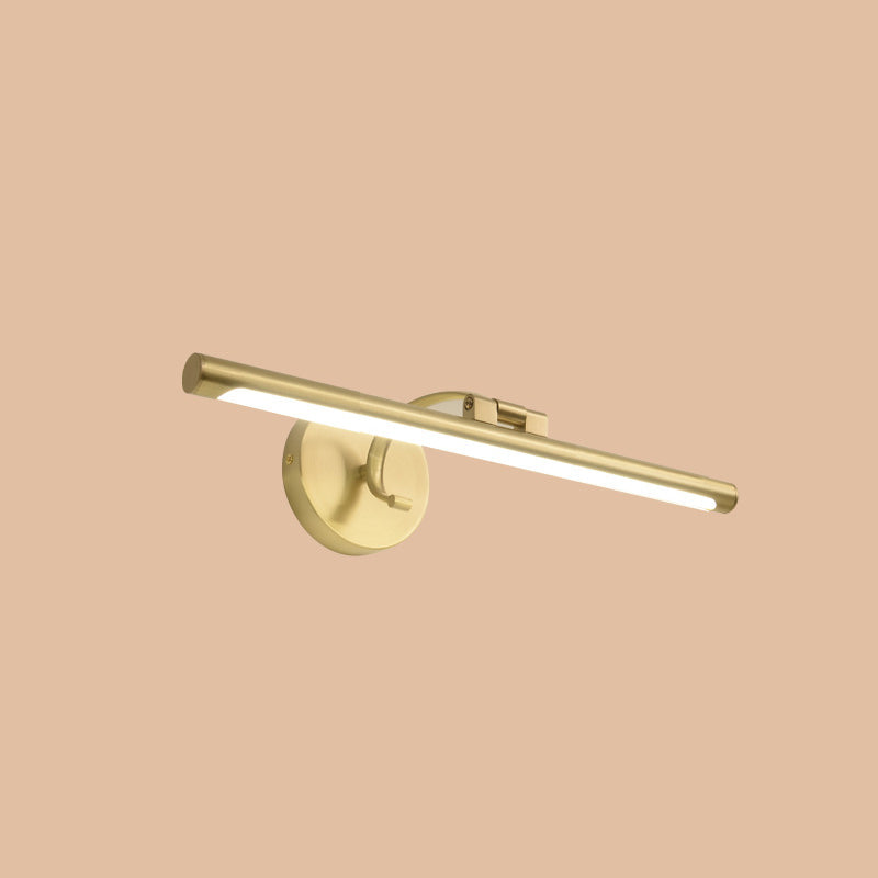 Linear Bathroom LED Vanity Sconce Acrylic Simplicity Wall Mount Lighting in Brass Brass 16