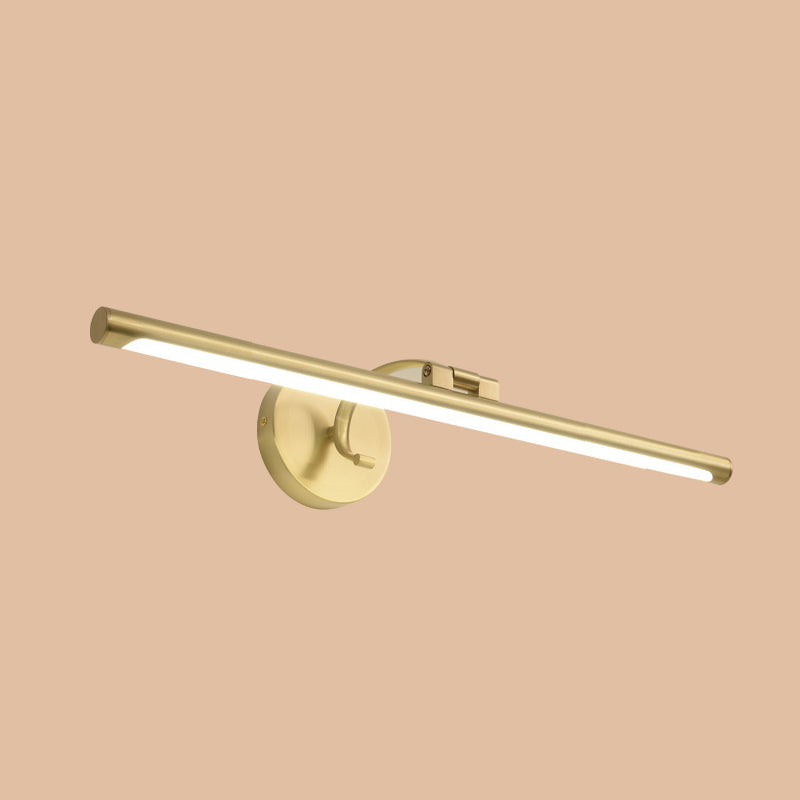 Linear Bathroom LED Vanity Sconce Acrylic Simplicity Wall Mount Lighting in Brass Brass 22