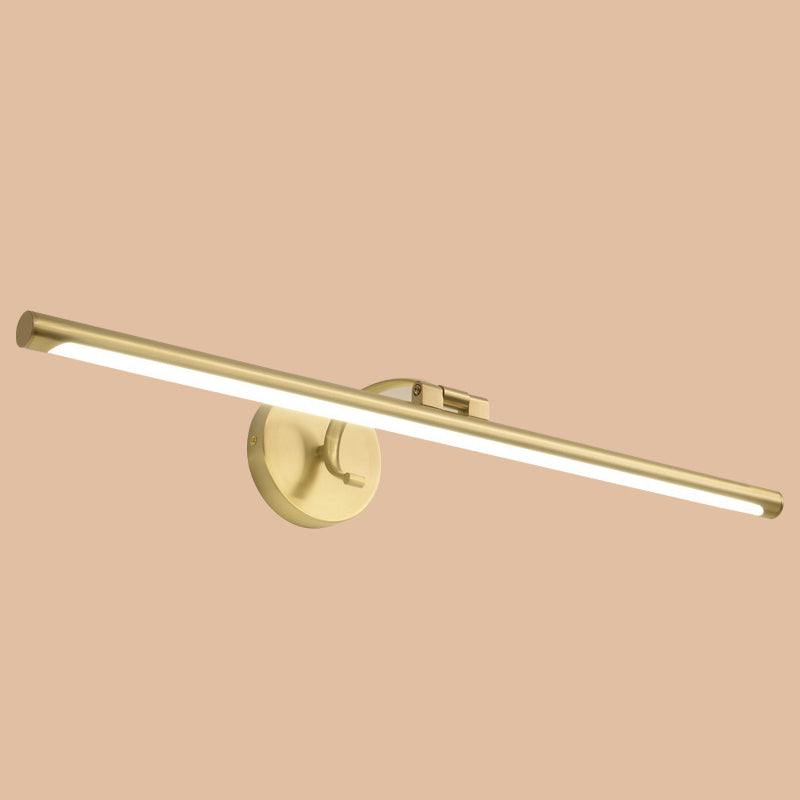 Linear Bathroom LED Vanity Sconce Acrylic Simplicity Wall Mount Lighting in Brass Brass 27.5