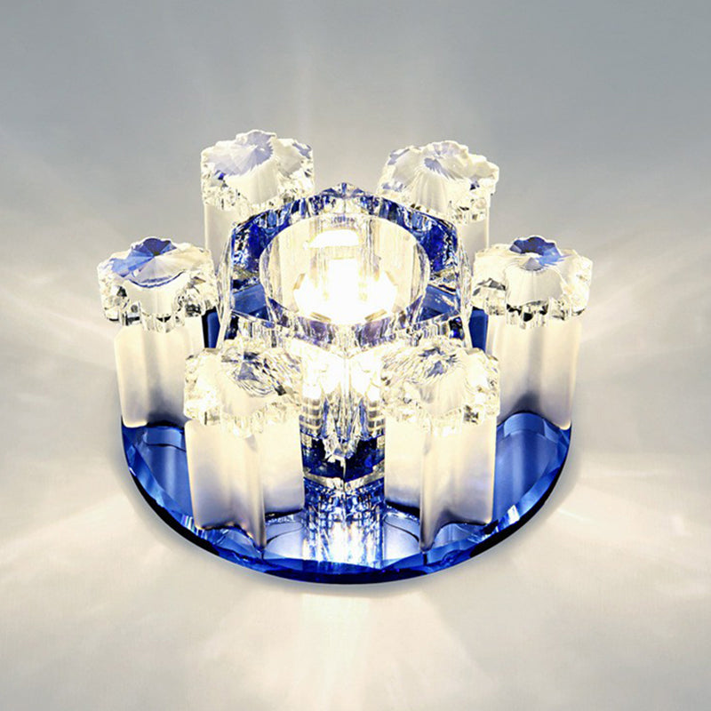 Modernism Floral Ceiling Flush Light Crystal Block LED Hallway Flush-Mount Light Fixture Clearhalo 'Ceiling Lights' 'Close To Ceiling Lights' 'Close to ceiling' 'Flush mount' Lighting' 2405981