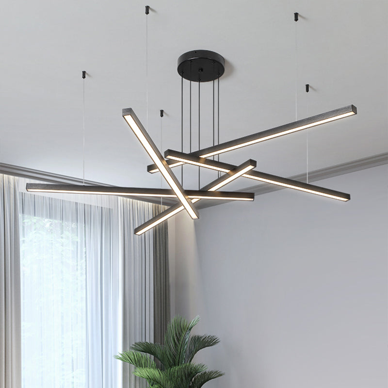 Adjustable Line Art Pendant Lamp Minimalist Metal Bedroom LED Ceiling Chandelier Clearhalo 'Ceiling Lights' 'Chandeliers' 'Modern Chandeliers' 'Modern' Lighting' 2406313