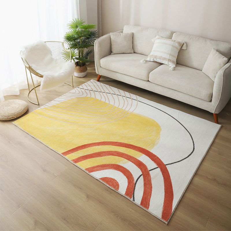 Relaxing Living Room Rug Multicolored Colorblock Indoor Rug Polypropylene Non-Slip Backing Easy Care Carpet Orange Clearhalo 'Area Rug' 'Rug' 2407619