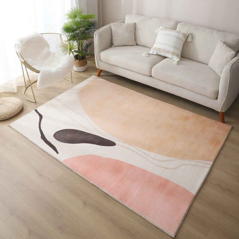 Relaxing Living Room Rug Multicolored Colorblock Indoor Rug Polypropylene Non-Slip Backing Easy Care Carpet Orange Pink Clearhalo 'Area Rug' 'Rug' 2407625