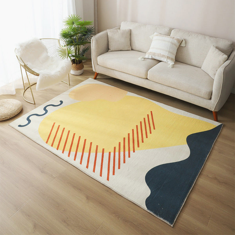 Relaxing Living Room Rug Multicolored Colorblock Indoor Rug Polypropylene Non-Slip Backing Easy Care Carpet Yellow Clearhalo 'Area Rug' 'Rug' 2407627