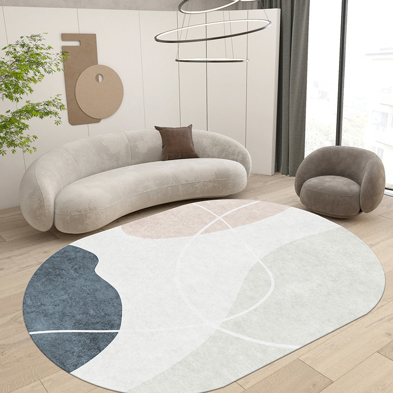 Scandinavian Living Room Rug Multicolored Colorblock Indoor Rug Synthetics Anti-Slip Backing Easy Care Carpet Clearhalo 'Area Rug' 'Rug' 2407691