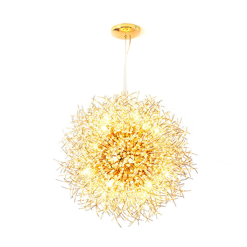 Contemporary Dandelion Hanging Light Metal Silver Finish Pendant Light for Cafe Restaurant Clearhalo 'Ceiling Lights' 'Pendant Lights' 'Pendants' Lighting' 240864