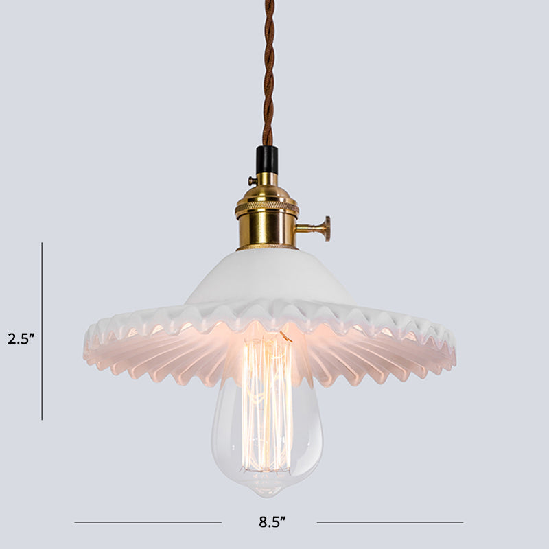 Nordic Radial Wave Pendant Lighting Glass 1-Light Dining Room Hanging Ceiling Light White Clearhalo 'Ceiling Lights' 'Modern Pendants' 'Modern' 'Pendant Lights' 'Pendants' Lighting' 2408679