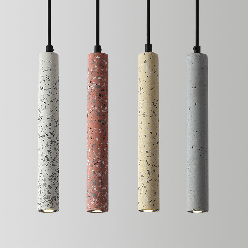 Tubular Bedside Down Lighting Pendant Terrazzo Simplicity LED Suspension Light Fixture Clearhalo 'Ceiling Lights' 'Modern Pendants' 'Modern' 'Pendant Lights' 'Pendants' Lighting' 2408902