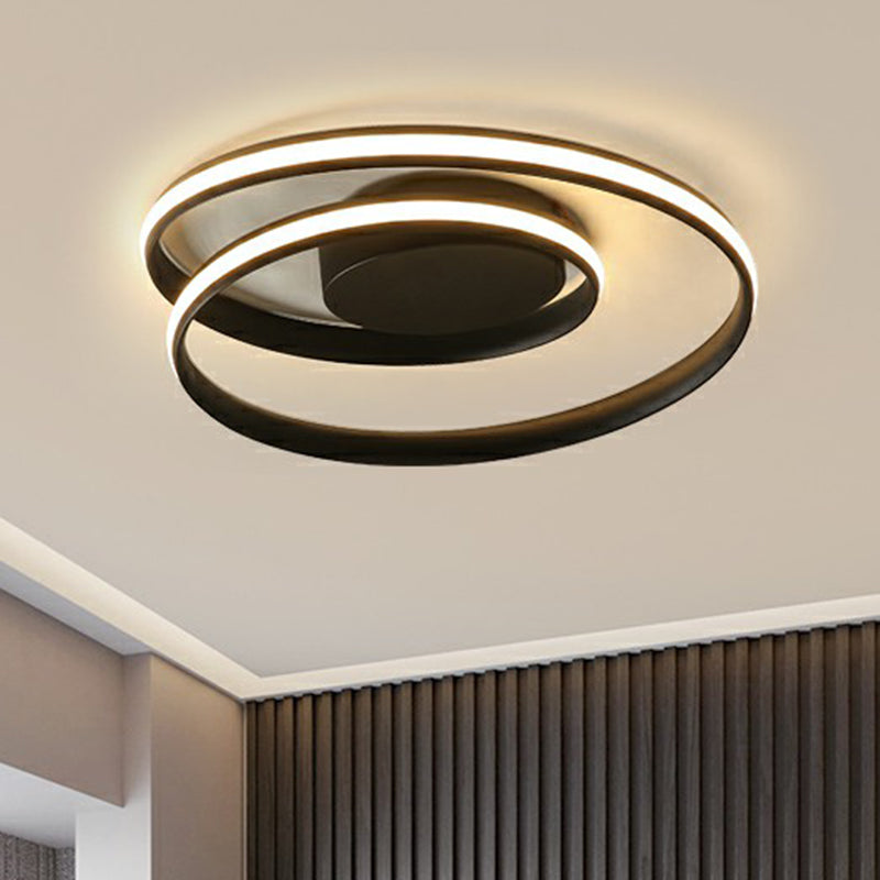 Curling Flush Mount Ceiling Light Simple Aluminum LED Semi Flush Light Fixture for Bedroom Clearhalo 'Ceiling Lights' 'Close To Ceiling Lights' 'Close to ceiling' 'Semi-flushmount' Lighting' 2408980